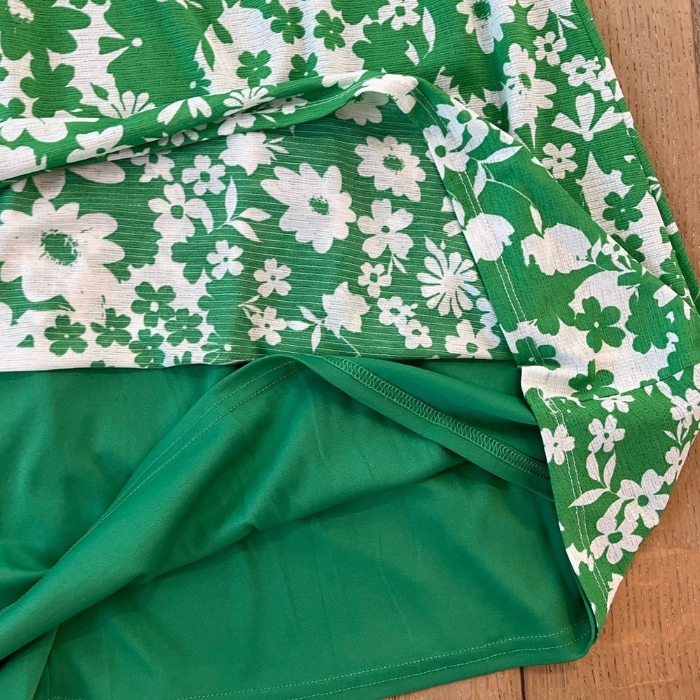 Sugarlips Kennedy Floral Denni Smocked Midi Dress Small Green Sleeves Retro - Picture 5 of 8